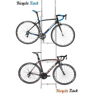 ツッパリ 自転車ラック ホワイト / 自転車ラック 2段 マンション 自転車ラックバッグ 4台 強風 防水 斜め diy 自転車スタンド｜shunou-up