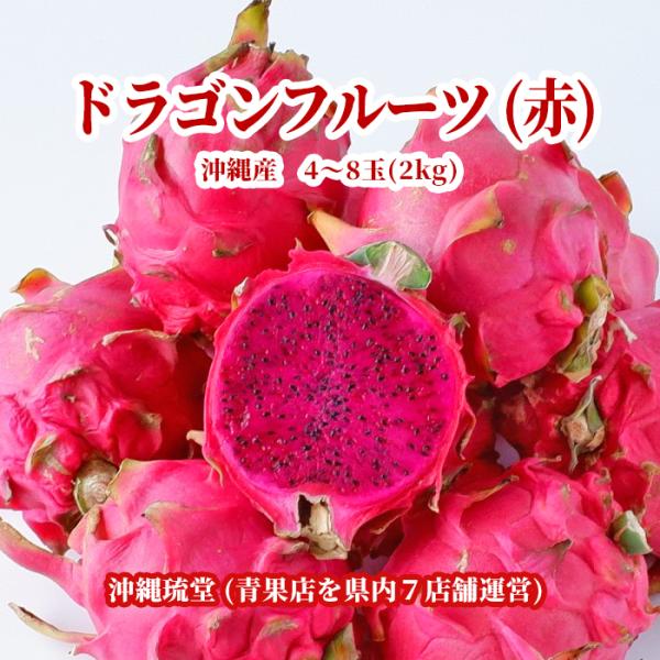 【全国送料無料】沖縄県産ドラゴンフルーツ(赤) 2kg(4〜8玉) 新鮮直送
