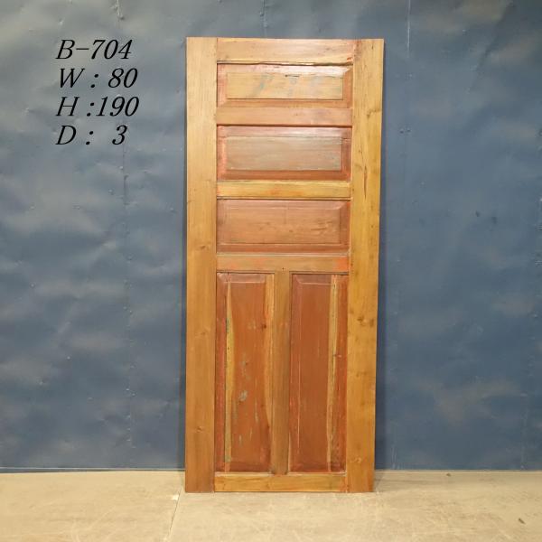 B-704■W80×H190 アンティーク木製ドア 片開き チーク材 リノベーション 古い洋館の扉 ...