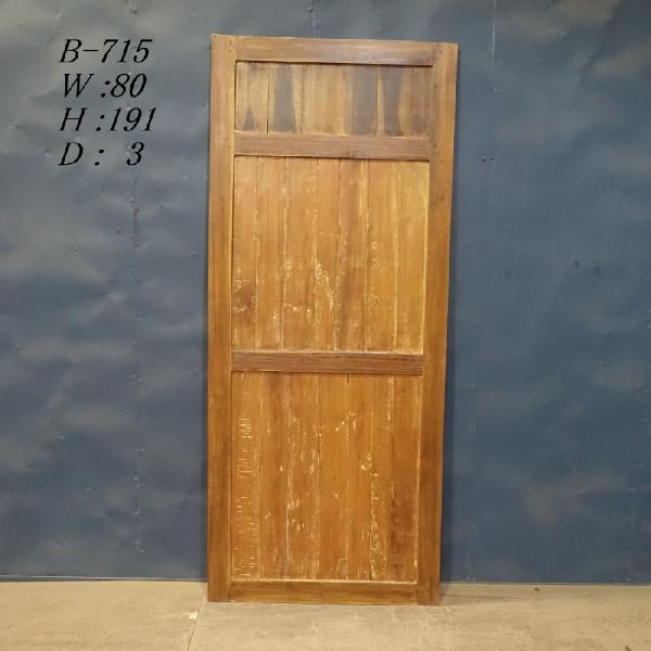 B-715■W80×H191 アンティーク木製ドア 片開き チーク材 リノベーション 古い洋館の扉 ...