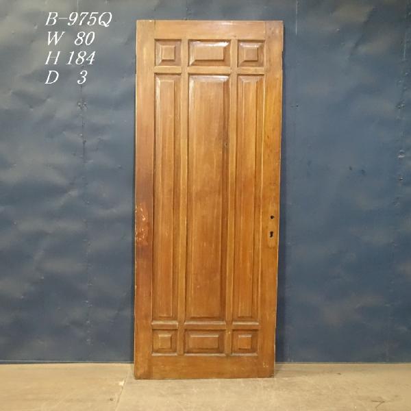 B-975Q■W80×H184 アンティーク木製ドア 片開き チーク材 リノベーション 古い洋館の扉...