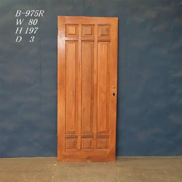 B-975R■W80×H197 アンティーク木製ドア 片開き チーク材 リノベーション 古い洋館の扉...