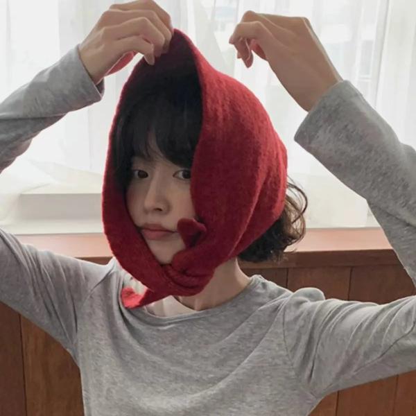 英国発祥のニッチブランド ウール使用 かぎ針編み 三角ストール 女性用ヘッドスカーフ 多機能 保温 ...