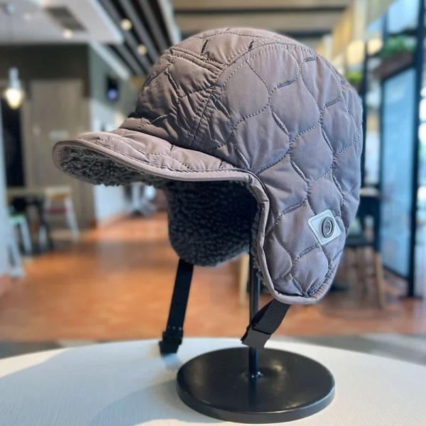 防寒 リバーシブル ダウンボンバー ハット - 冬用 耳当て付き 防水 スキー キャップ (メンズ ...