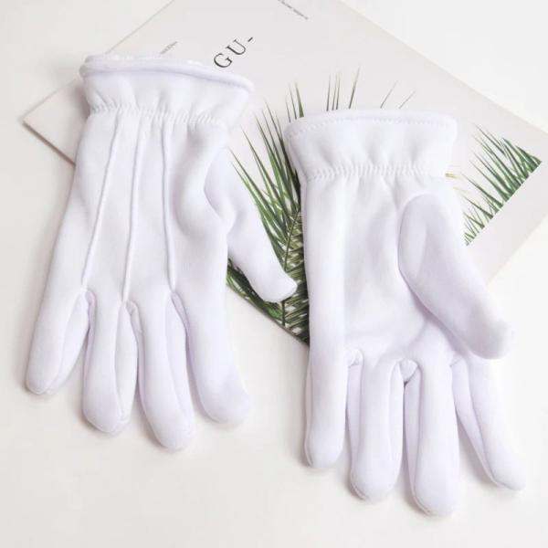 メンズ レディース 冬用 防寒 手袋 厚手 ホワイト 綿 フォーマル タキシード ユニフォーム グロ...