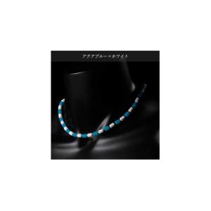 クリオ ネックレス CHRIO インパルスネックレス シルバー カラー M50cm アクアブルー×ホワイト