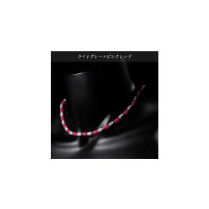 クリオ ネックレス CHRIO インパルスネックレス シルバー カラー M50cm ライトグレー×ピンクレッド