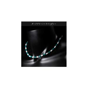 クリオ ネックレス CHRIO インパルスネックレス シルバー カラー M50cm ダークグリーン×ライトグレー