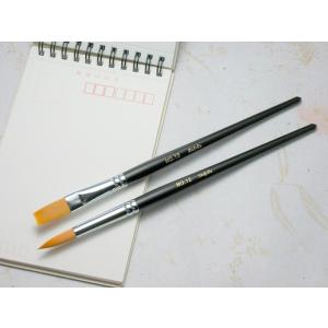 水彩画筆　ナイロン毛　12号　丸／平　　【大阪　朱陽堂謹製】