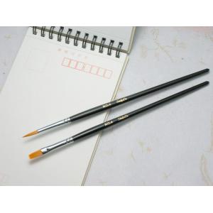 水彩画筆　ナイロン毛　4号　丸／平　　【大阪　朱陽堂謹製】