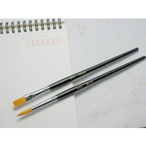 水彩画筆　ナイロン毛　8号　丸／平　　【大阪　朱陽堂謹製】