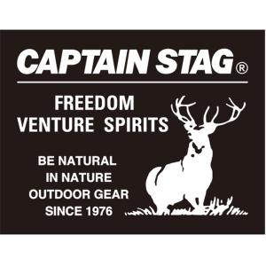 CAPTAIN STAG キャプテンスタッグ アウトドア キャプテンスタッグステッカー スクエア・ブラック 90×70mm UM-1524 UM1524｜shz-yah