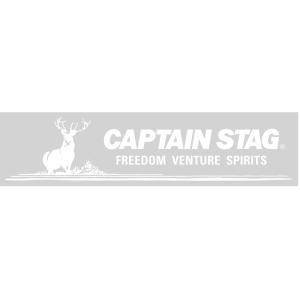 CAPTAIN STAG キャプテンスタッグ アウトドア キャプテンスタッグステッカー ロゴマーク・ホワイト 234×57mm UM-1532 UM1532｜shz-yah