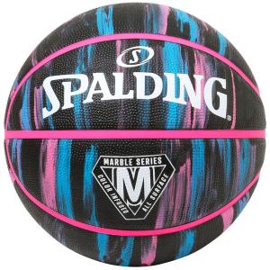 SPALDING スポルディング バスケット マーブル ブラックネオン ラバー 5号球 84524J｜shz-yah