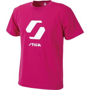 STIGA スティガ 卓球Tシャツ STIGAロゴTシャツJP−I ホットピンク Sサイズ メンズ レディース シャツ Tシャツ 半袖 練習 練習試合 移動 ロゴT ロゴ入り 18050807｜shz-yah