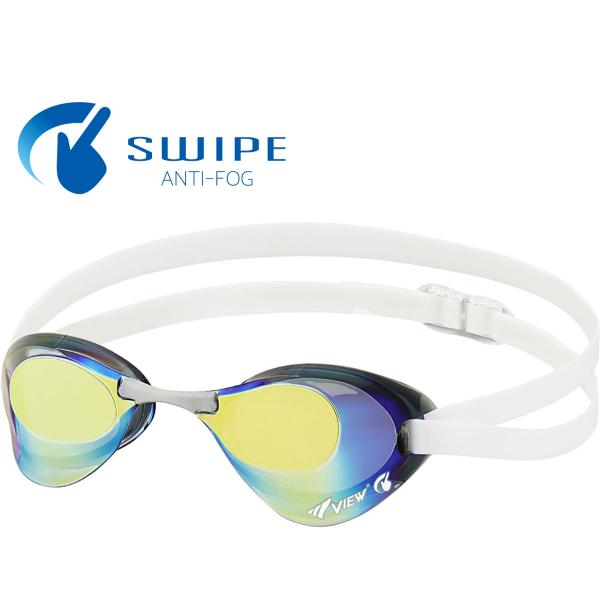 ビュー VIEW ブレード スワイプ アンチフォグ Blade SWIPE 競泳用 スイミングゴーグ...