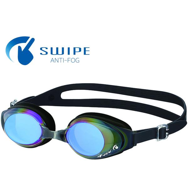 ビュー VIEW フィットネス スイミングゴーグル 大人用 スワイプ アンチフォグ SWIPE 水中...