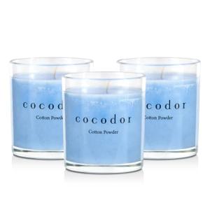 COCODOR ココドール プレミアムジャー キャンドル 3個セット コットンパウダー イタリア製 アロマキャンドル -