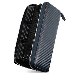 NEWHEY 財布 メンズ 長財布 カーボンレザー 23枚カード収納 YKK ラウンドファスナー 大容量 防水 小銭入れ お札入れ 紳士 ビジネス ブ