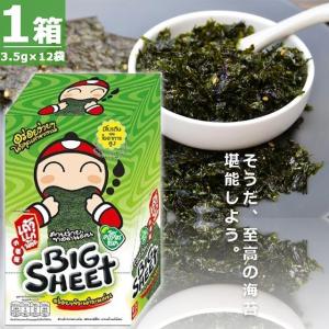 タオカエノイ Taokaenoi 海苔 フライドシーウィード クラシック味 ビッグシート [3.5g×12袋入] Fried Seaweed Classic Flavor Big Sheet