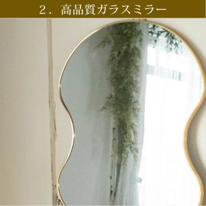 波型スタンドミラー 全身 姿見鏡 全身鏡 ウェ...の詳細画像5