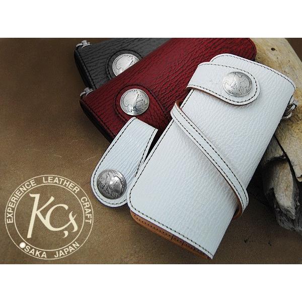 KC,s アリゾナ・ライダースウォレット・シャーク /鮫革長財布 送料無料 メンズ 本革 レザー 財...