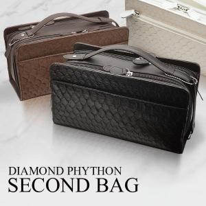 セカンドバッグ メンズ  ブラックパイソンセカンドバック