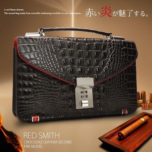 新色追加 セカンドバッグ メンズ 送料無料 RED SMITH 高級牛革リアルクロコダイル型押しセカ...