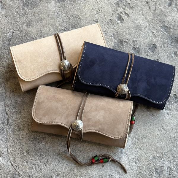 ケーシーズ ウォレット DT-1 ヌバック KIW052 長財布 ロングウォレット 革財布 コンチョ...