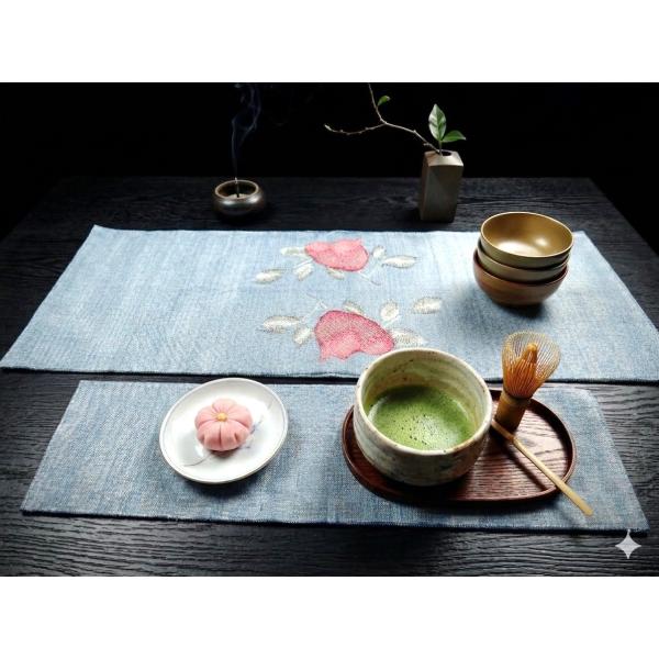 【(16)2499】31×82cm・15.5×59.5/紬・花葉文/テーブルセンター/和風/帯リメイ...