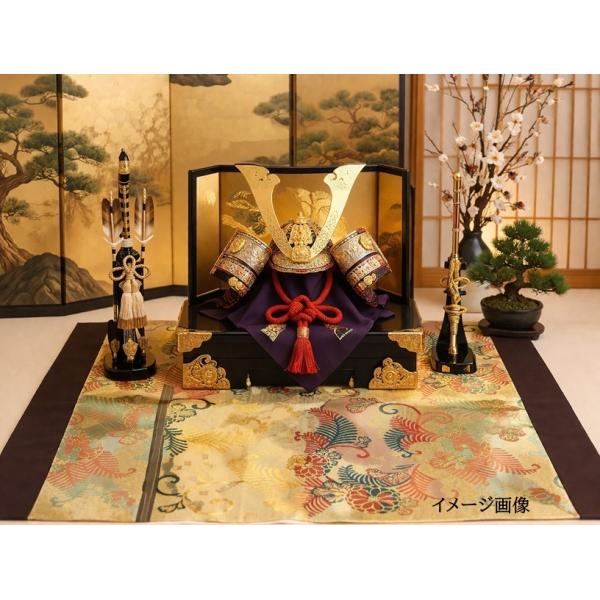 【J-097】65×75cm和風マット/アンティーク帯リメイク/鶴唐草/敷物・ラグ/日本製