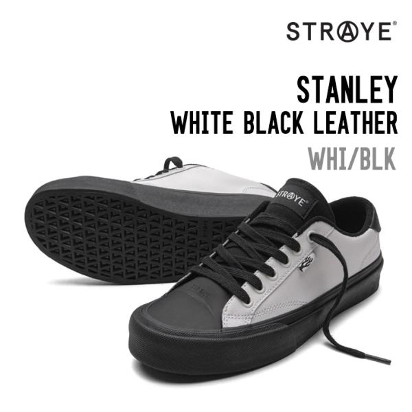 STRAYE ストレイ STANLEY WHITE BLACK LEATHER スタンレイ スニーカ...