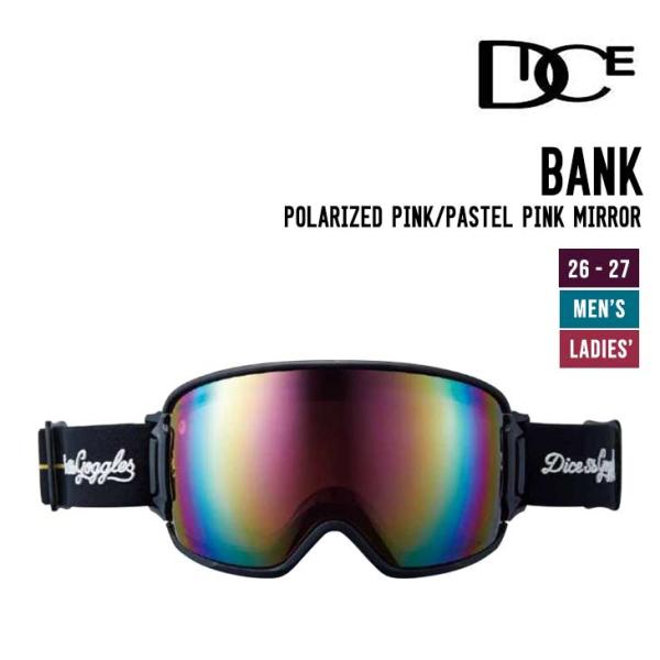 DICE ダイス 26-27 BANK バンク スノーボード ゴーグル Polarized Pink...