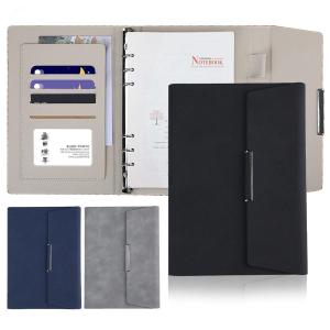 システム手帳 a5 バインダー 6穴 リング ノート PUレザー 手帳カバー 収納 メモ帳 ビジネス手帳 三つ折り 薄型 ビジネス バインダーノート メモ帳 ビジネス
