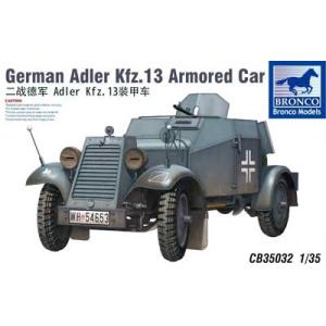 ブロンコ 1/35 CB35032 独・アドラー Kfz.13 軽4輪装甲自動車 MG機銃搭載型 旧...