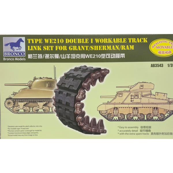 ブロンコモデル 1/35 CBA3543 米シャーマン/グラントWE210ダブルI 型可動キャタピラ
