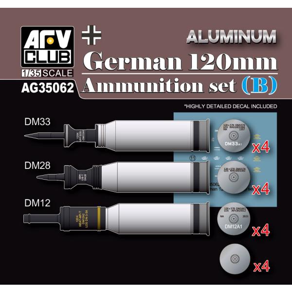 【SALE】AFVクラブ 1/35 AG35062 ドイツ軍 120mm 弾薬セット(B) アルミニ...