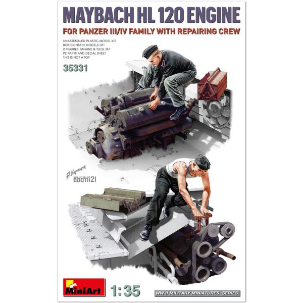 【SALE】 ミニアート 1/35 MA35331 独マイバッハHL120エンジン(整備兵2体付)