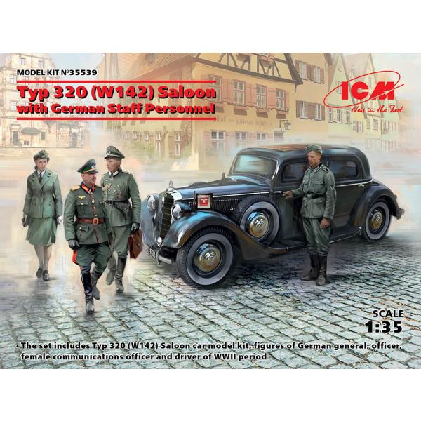 ICM 1/35 35539 ドイツ Typ 320 (W142) スタッフカー w/ドイツスタッフ