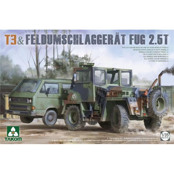 TAKOM 1/35 No.2141 独T3バン&amp;2.5t重フォークリフトFUG(各1台入セット)