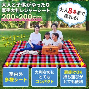レジャーシート 厚手 200×200 大判 洗...の詳細画像1
