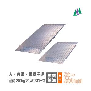 ミスギ アルミスロープ 裏面補強 50〜300mm 段差用 2種 幅800mm×奥行850mm〜1250mm 人・台車・車椅子用 RC200 RC300｜sign-us