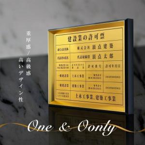 【Signkingdom〈レビュー特典〉】建設業の許可票 看板 最高の出来の看板【特注額縁+ステンレス】「選べる6書体」法定サイズクリア gs-pl-FRPC-FB004-rb