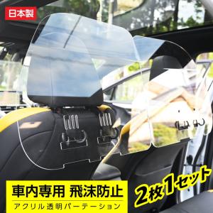 [日本製] 2枚1セット 掛け式 車用 パーテーション 仕切り板 車内の飛沫ブロッカー お車に応じた (車向け 飛沫防止用 透明 アクリル板) 横幅60cmタイプ icp-b6050｜signkingdom