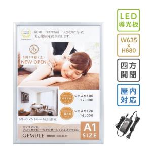 【送料無料】看板　店舗用看板　屋内対応　壁付グリップ式LEDパネル ポスターフレーム　W635×H880mm フレーム幅25mm IPG-A1【法人名義代引可】｜signkingdom