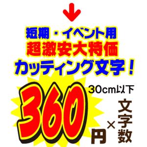 激安 短期用 カッティング文字 30ｃｍ以下 カッティングシート カッティングシール 切文字 文字 ステッカー シール　文字ステッカー 応援、集客、販促