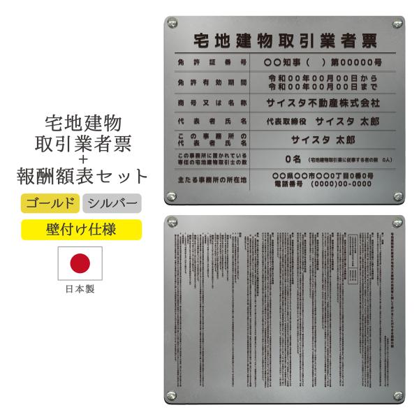 宅地建物取引業者票 令和7年4月改訂版 報酬額表 看板 標識 宅建 不動産 宅建業者票｜宅地建物取引...