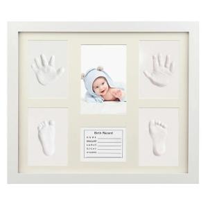 ベビーフレーム 手形 足形 フォトフレーム フォトスタンド 置き掛け兼用 壁掛け スタンド 無毒で安全 赤ちゃん 出産祝い 内祝い ベビー記念品 プレゼント