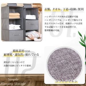 吊り下げ収納 クローゼット 収納ラック 3段 ...の詳細画像1