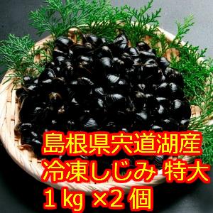 ギフト 父の日 宍道湖産 冷凍 しじみ チャック付パック　特大サイズ(殻幅14mm〜16mm) 1K...